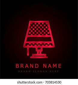 Lamp red chromium metallic logo