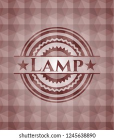 Lamp red emblem with geometric pattern. Seamless.