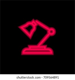 Lamp red glowing neon ui ux icon. Glowing sign logo vector