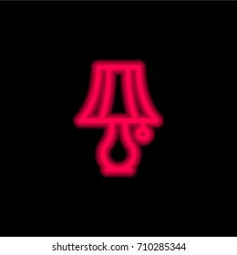 Lamp red glowing neon ui ux icon. Glowing sign logo vector