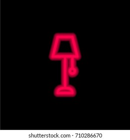 Lamp red glowing neon ui ux icon. Glowing sign logo vector