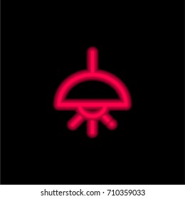 Lamp red glowing neon ui ux icon. Glowing sign logo vector