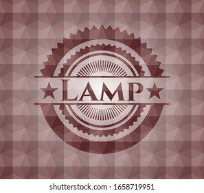 Lamp red polygonal badge. Seamless.