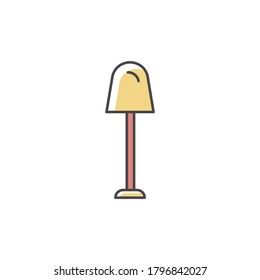 Lamp RGB color icon. Lighting spot for room. Light bulb in lantern. Household furnishing. Loft light source. Floor illumination. Home electricity, apartment amenities. Isolated vector illustration