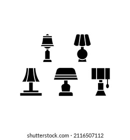 Lamp set icon isolated on white background