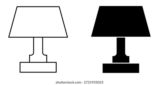 lamp set icon on whie background