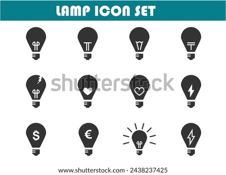 lamp set icon, simple, elegant for graphic design needs. vector eps 10