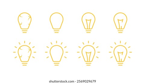 Lamp set icons. Flat style. Vector icons.