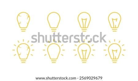 Lamp set icons. Flat style. Vector icons.