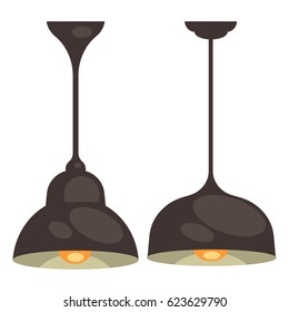 Lámpara aislada. El diseño interior es luminoso.