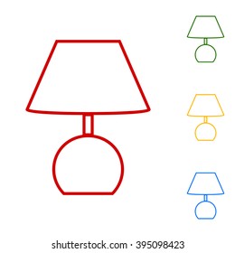 Lamp. Set of line icons.