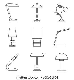 Lamp. Set of table lamp. Home lighting. Table lamps in flat style. Vector illustrator.