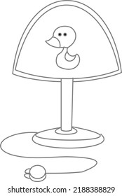 A Lamp Shade With A Duck Picture