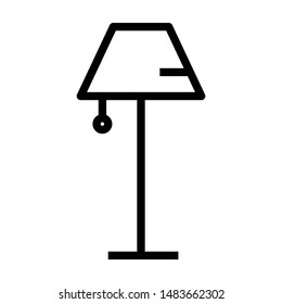 Lamp shade flat vector line icon
