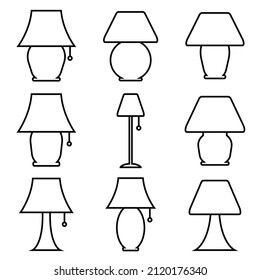 Lamp shade line icon, vector outline logo isolated on white background