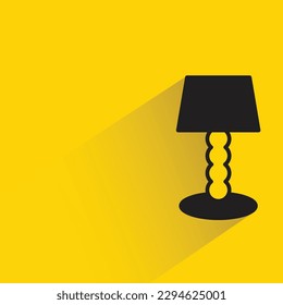 lamp with shadow on yellow background