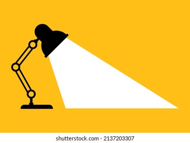 The lamp shines copy space on the yellow background. education or business lightbulb. brain creativity idea. vector illustration in flat style modern design. 