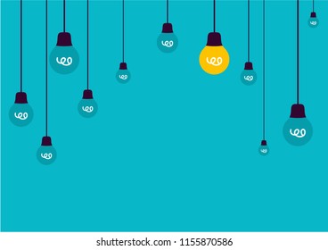 lamp shines differs from the others, blue background
