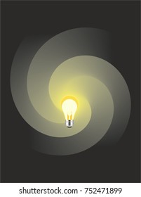 Lamp shines on a black background