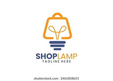 Lamp shop Modern Flat Unique logo template and Minimalist shop bulb logo template design
