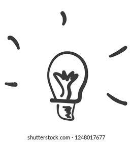 Lamp showing the idea. Children s drawing, doodles