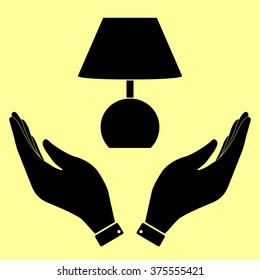 Lamp sign. Flat style icon vector illustration.