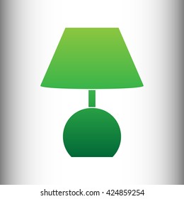Lamp sign. Green gradient icon