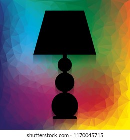 Lamp sign illustration. Vector. Flat style black icon on white.