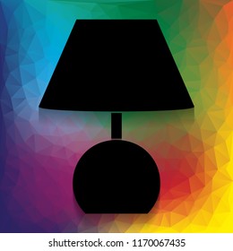 Lamp sign illustration. Vector. Flat style black icon on white.