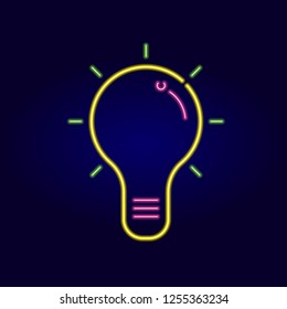 Lamp sign neon effect vector illustration