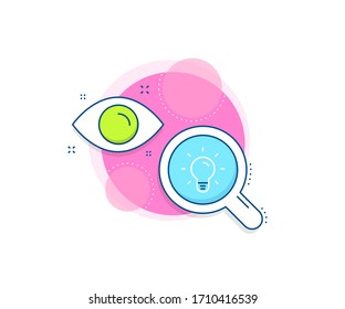 Lamp sign. Research complex icon. Light Bulb line icon. Idea, Solution or Thinking symbol. Analytics or analysis banner. Light bulb sign. Vector