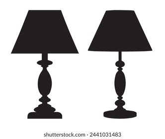 Lamp Silhouette - Classic Lighting Fixture Design on White Background