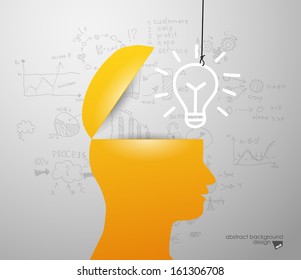 lamp in sIlhouette of a head
