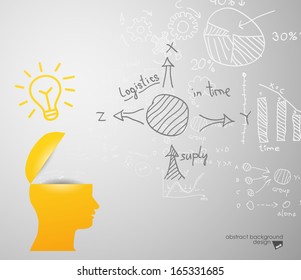 lamp in sIlhouette of a head