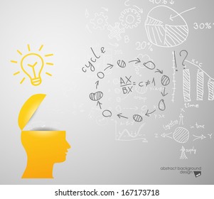 lamp in silhouette of a head