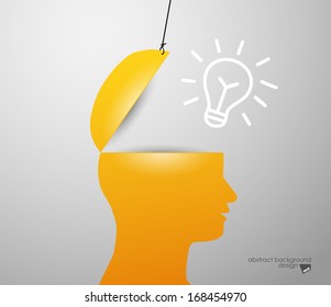 lamp in sIlhouette of a head