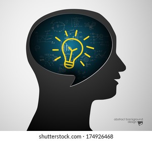 lamp in sIlhouette of a head