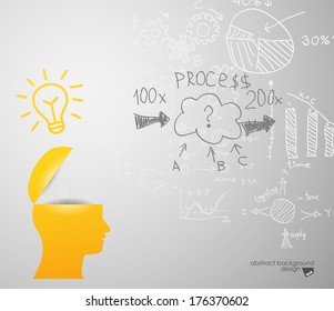 lamp in sIlhouette of a head