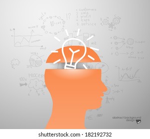 lamp in silhouette of a head