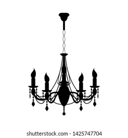 Lampe Silhouette. Einfaches Schwarzes Design. Vektorgrafik.