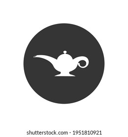 Lamp silhouette white icon. Vector illustration
