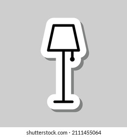 Lamp simple icon. Flat desing. Sticker with shadow on gray background.ai