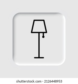 Lamp simple icon. Flat desing. Neumorphism design.ai