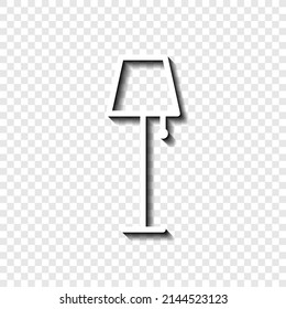 Icono de lámpara simple. Diseño plano. Blanco con sombra en la cuadrícula transparente.ai