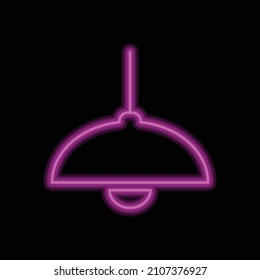 Lamp simple icon vector. Flat desing. Purple neon on black background.ai
