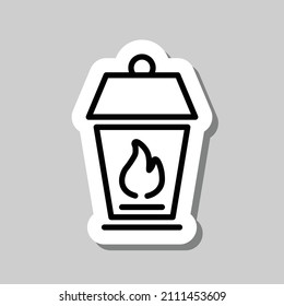 Lamp simple icon, vector. Flat desing. Sticker with shadow on gray background.ai