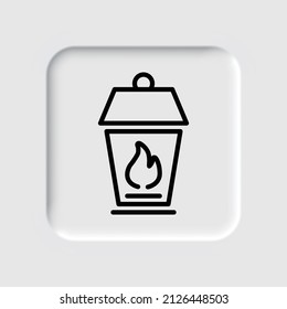 Lamp simple icon, vector. Flat desing. Neumorphism design.ai