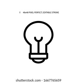 Lamp simple line icon vector illustration.Editable stroke. 48x48 Pixel Perfect.
