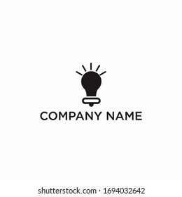lamp simple logo design vector 
