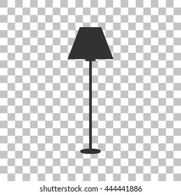Lamp simple sign. Dark gray icon on transparent background.